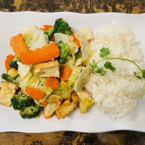 Rice Plate Tofu Stir-Fried & Veggies